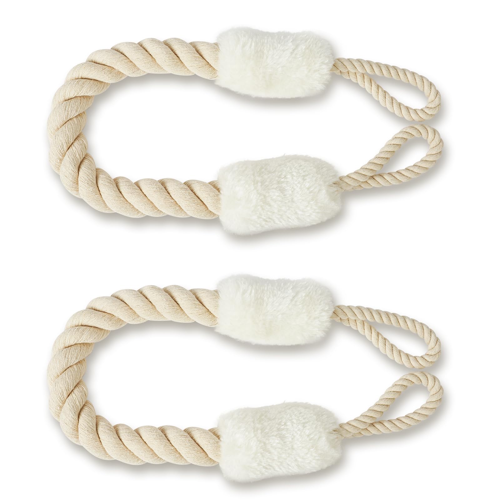 AYESY Türstopper Klinke, 2 Stück Türkordel Klemmschutz, 60 cm Baumwolle Türstopper Seil für Haustier und Kinder Fingerschutz, Türklinken stopper, kein Zuknallen der Tür mehr(Weiß)