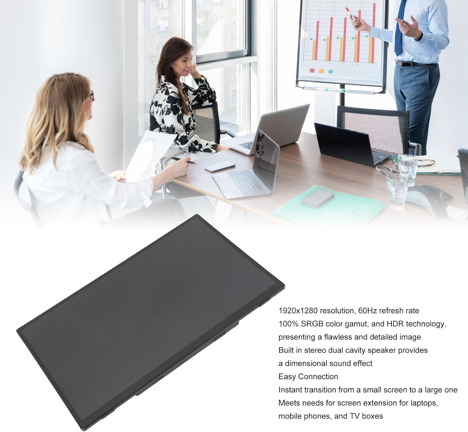 18.5 Inch Portable Monitor, 1080P Ultra Slim Laptop Screen Extender USB C HDMI Gaming Monitor Portable Second Computer Display for PC Phone - Image 2