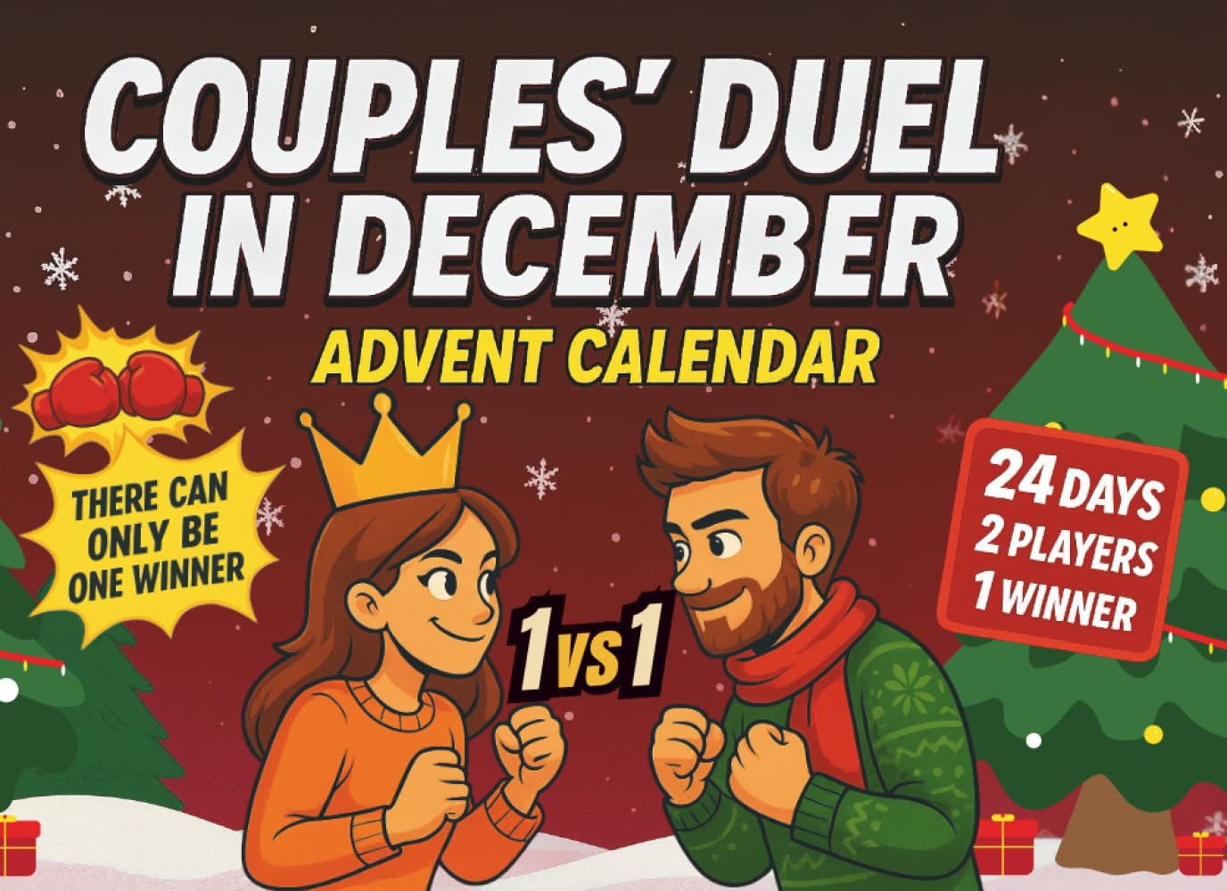 Couples' Duel in December - Advent Calendar: 24 Days of Puzzles, Games and Interactive Head-to-Head Challenges for a Romantic Holiday Season