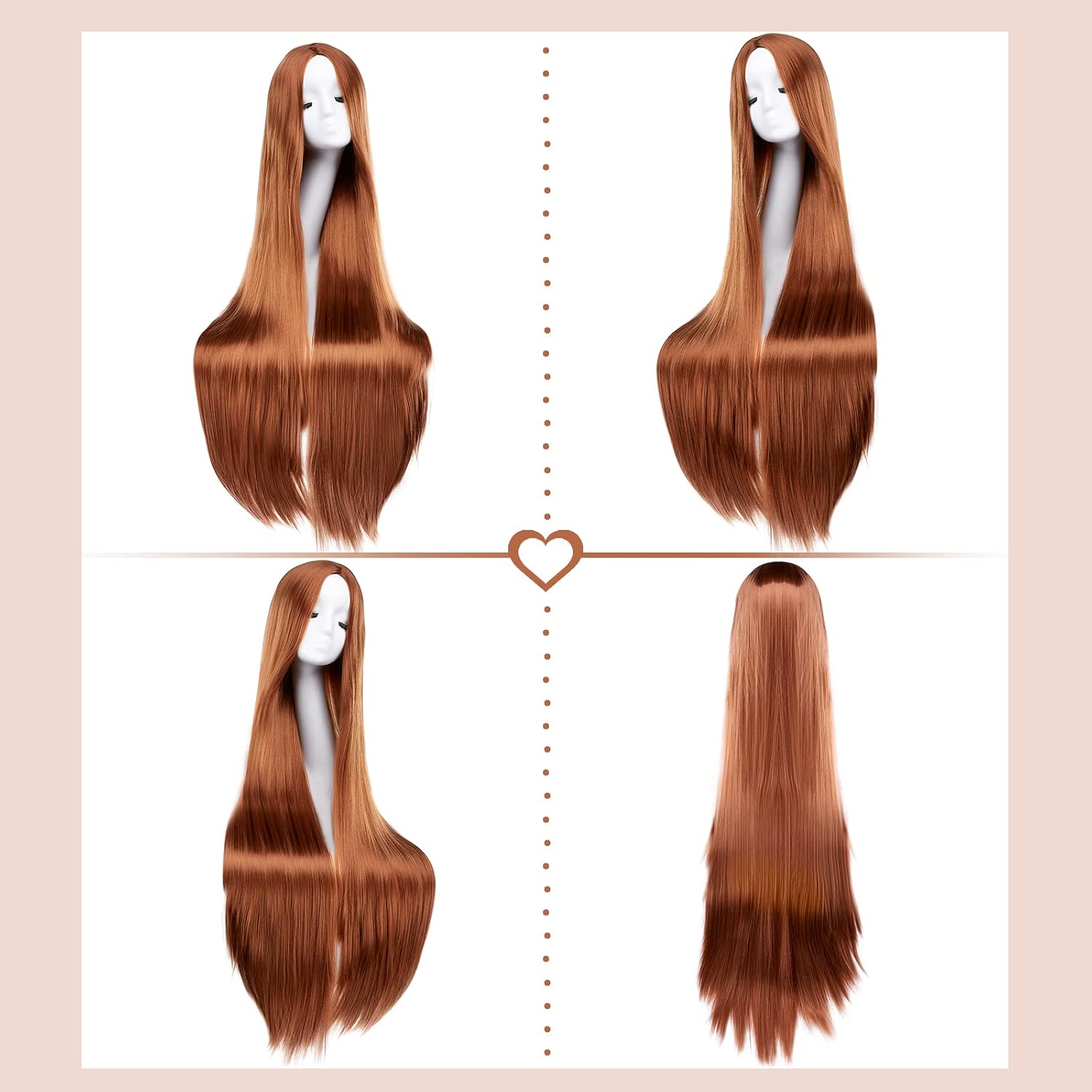 AGPTEK Wig, Synthetic Wig for Women, 40 Inch /100 cm Straight Long Wig Part in the Middle Anime Costume, Great for Party, Cosplay, Daily-Use and Festivals (Light Blonde) - Image 5