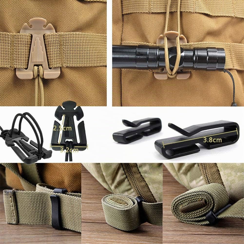 48PC Tactical Gear Clip Set Molle Gurtaufsätze für Tactical Backpack