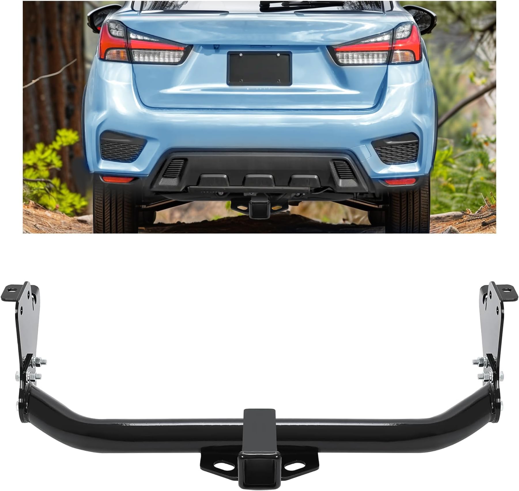 KUAFU Class 3 Trailer Hitch Compatible with 2011-2024 Mitsubishi Outlander Sport, RVR Black Towing Hitch 2-Inch Receiver