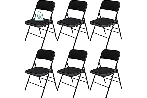6 Pack Black Padded Folding Chairs