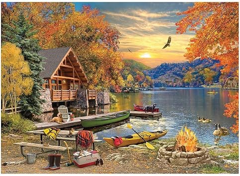 Cobble Hill 1000 Piece Puzzle - Lakeside Retreat - Sample Poster Included