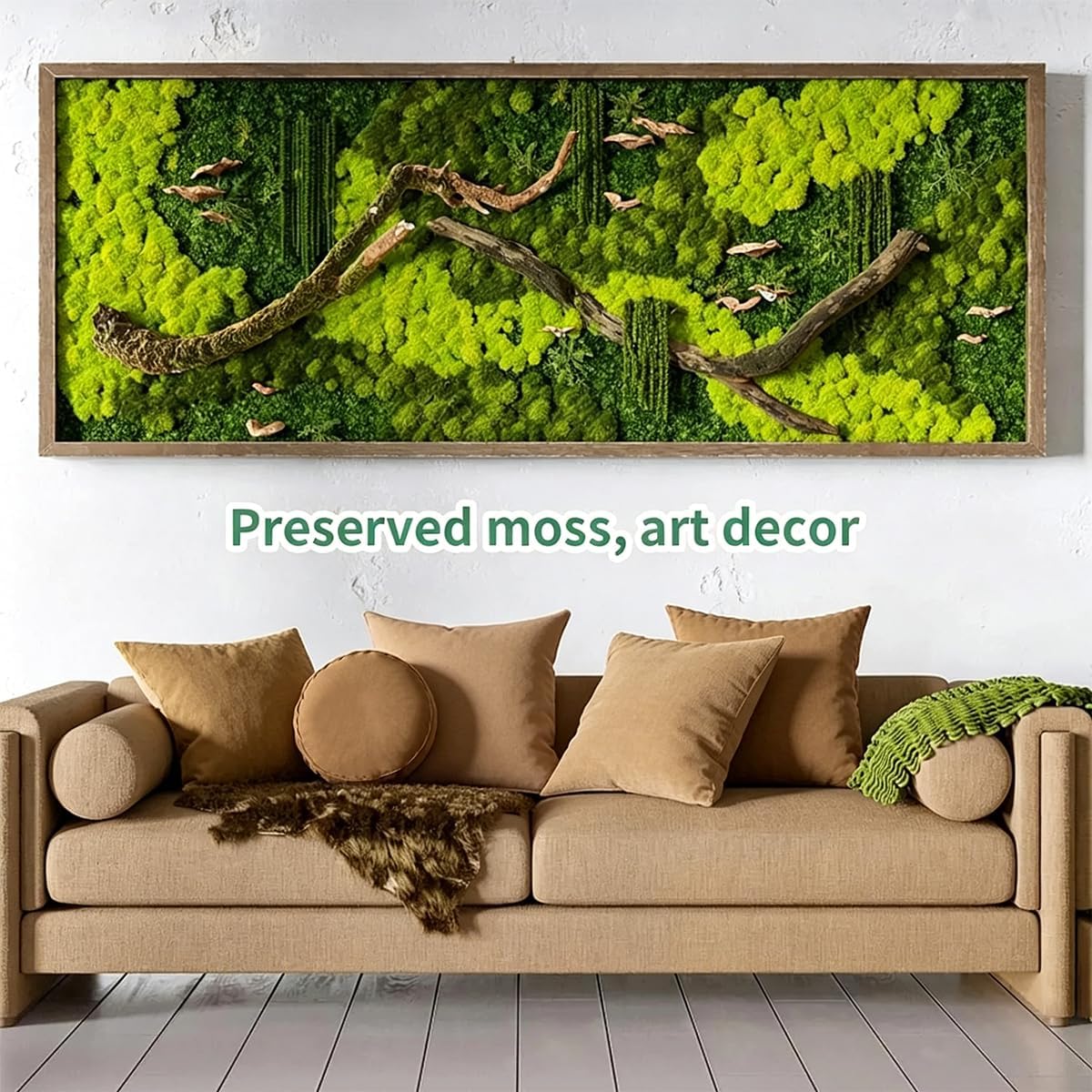 100g Artificial Moss Grass, Decorative Faux Grass for Wedding Party Floral Arrangements Wall DIY Art, Blue