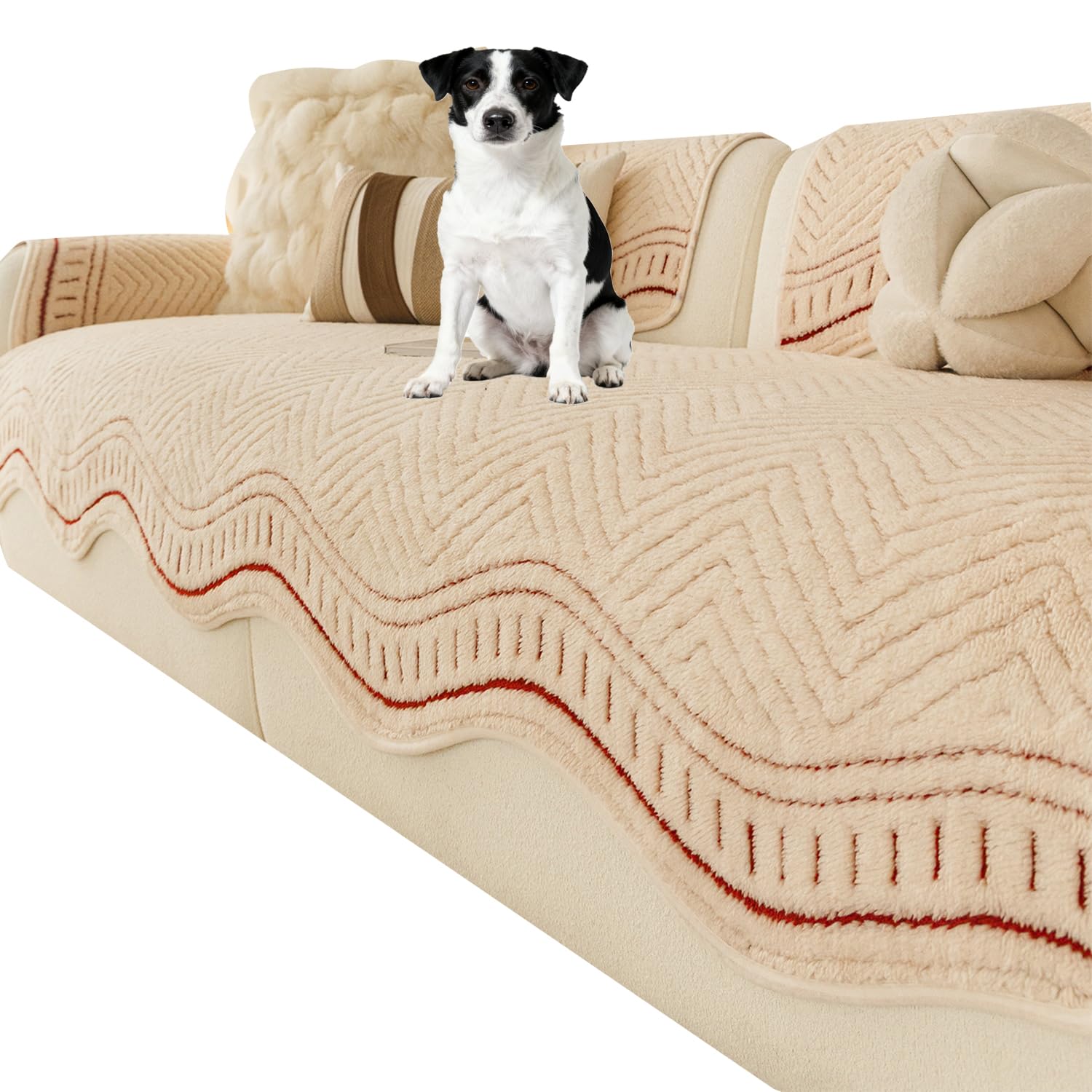 Housse de canapé protectrice pour animaux en polaire matelassée 3 couches