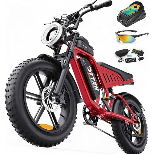 F6/F6S/F6PRO Electric Bike for Adults with NFC & Password Unlock, 5000/2000/1500W, 50/40/33MPH, 60V 30Ah, 48V 15/25Ah E-Bike, 100-60 Miles Electric Motorcycle, 20" Fat Tire Electric Dirt Bike