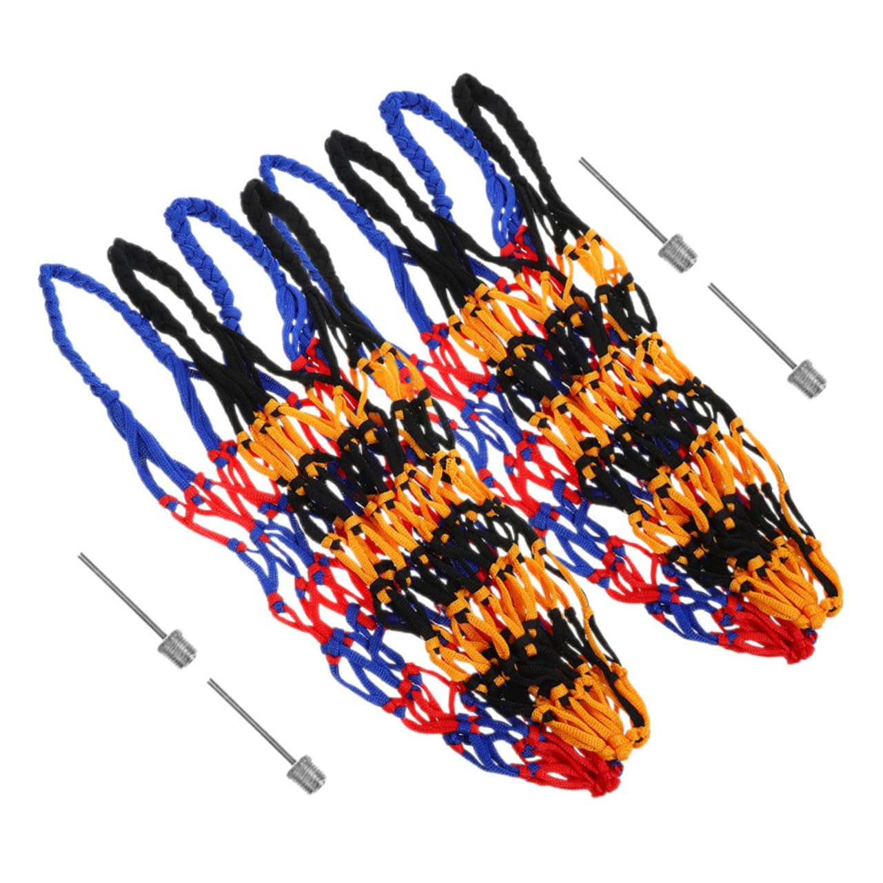 KICHOUSE 4Sets Portable Multi Function Nylon Mesh Bag for Basketball Football Volleyball Storage Lightweight Practical Design with Long Straps for Sports Events Practices