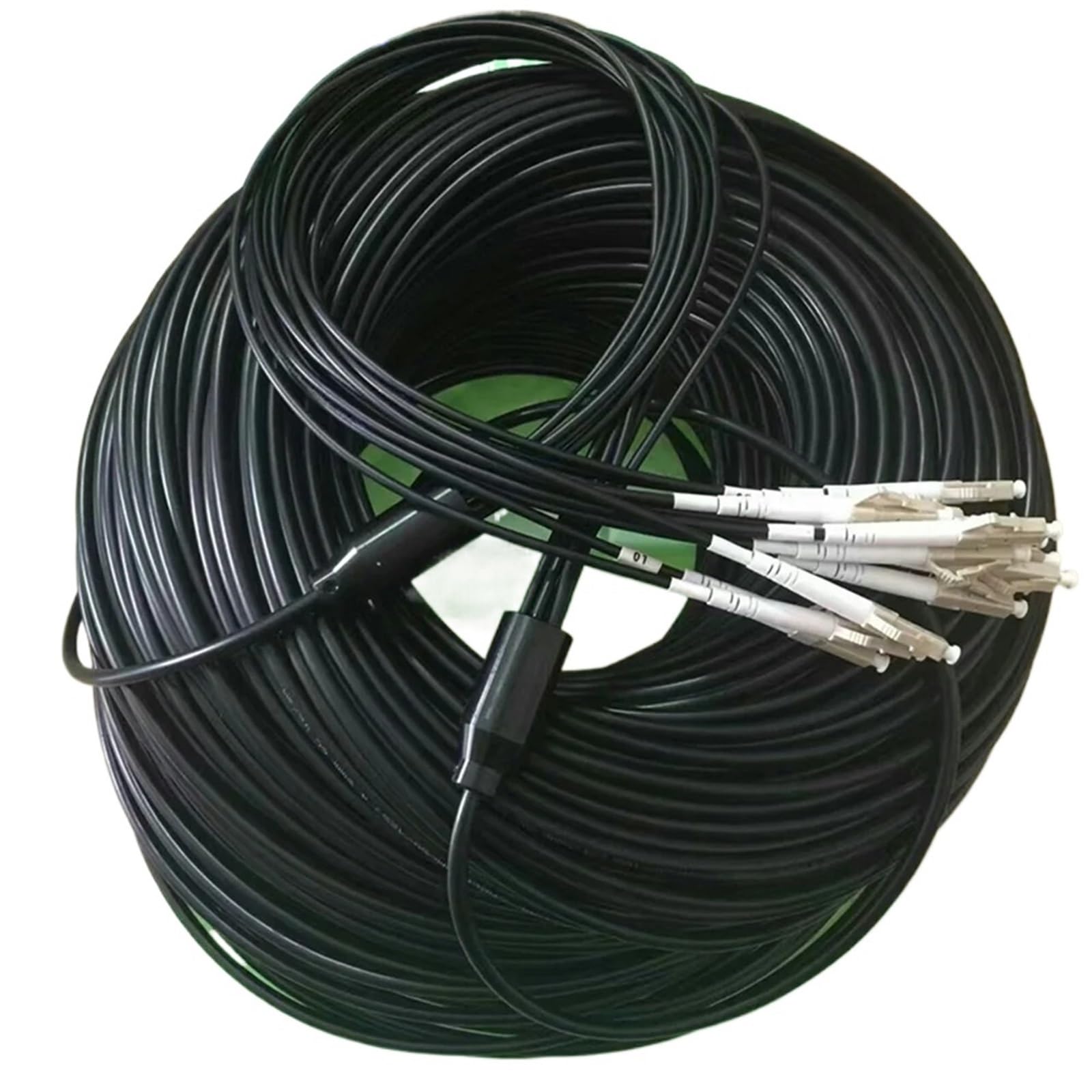Câble de raccordement à fibre optique blindé, 1 à 50 m, multimode 8 fils, adapté pour une utilisation en extérieur