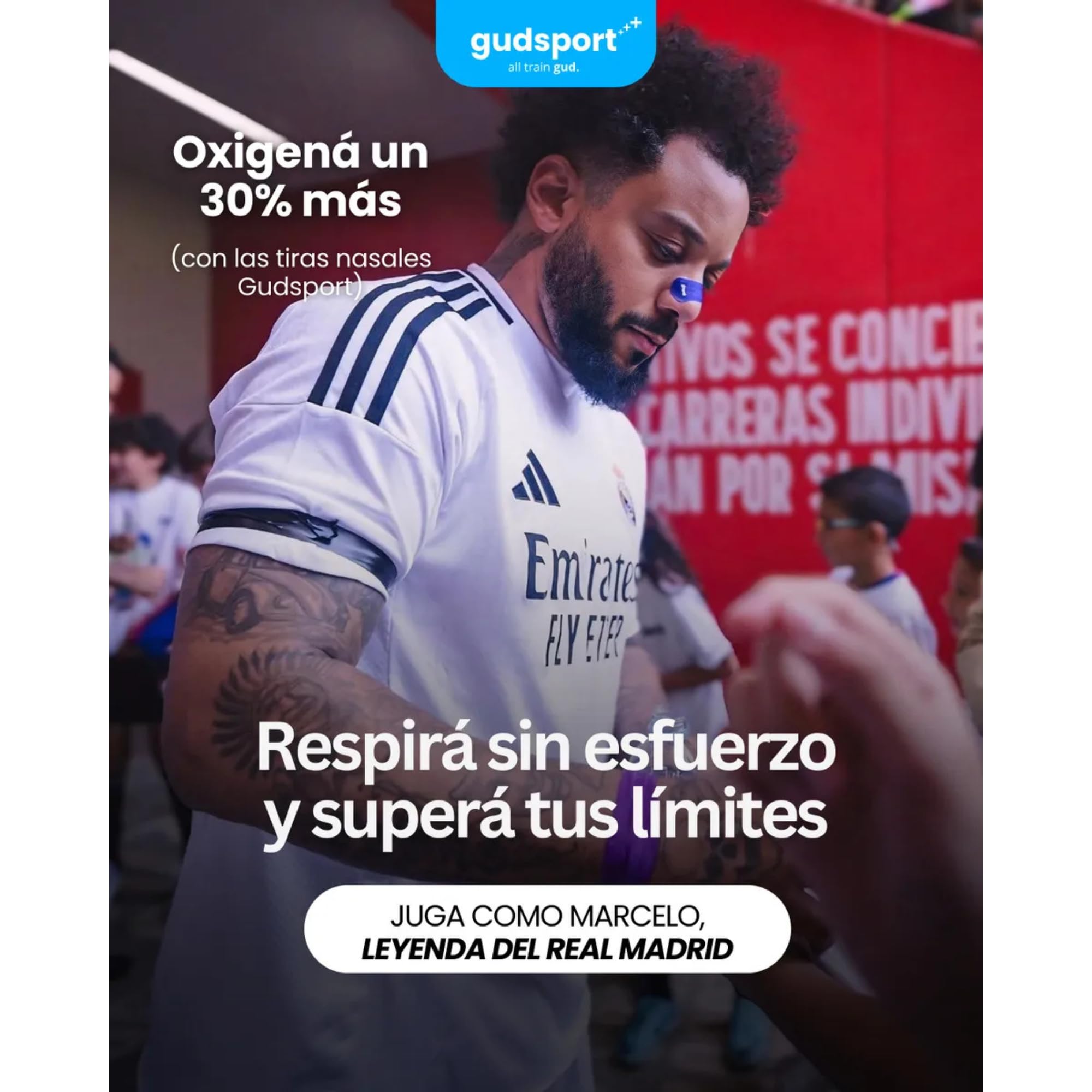 Gudsport Nose Strips - Gudslip® – Suministro de 30 Días para mejorar tu Respiración y Rendimiento Deportivo durante Entrenamientos y Actividades Intensas (Transparente)