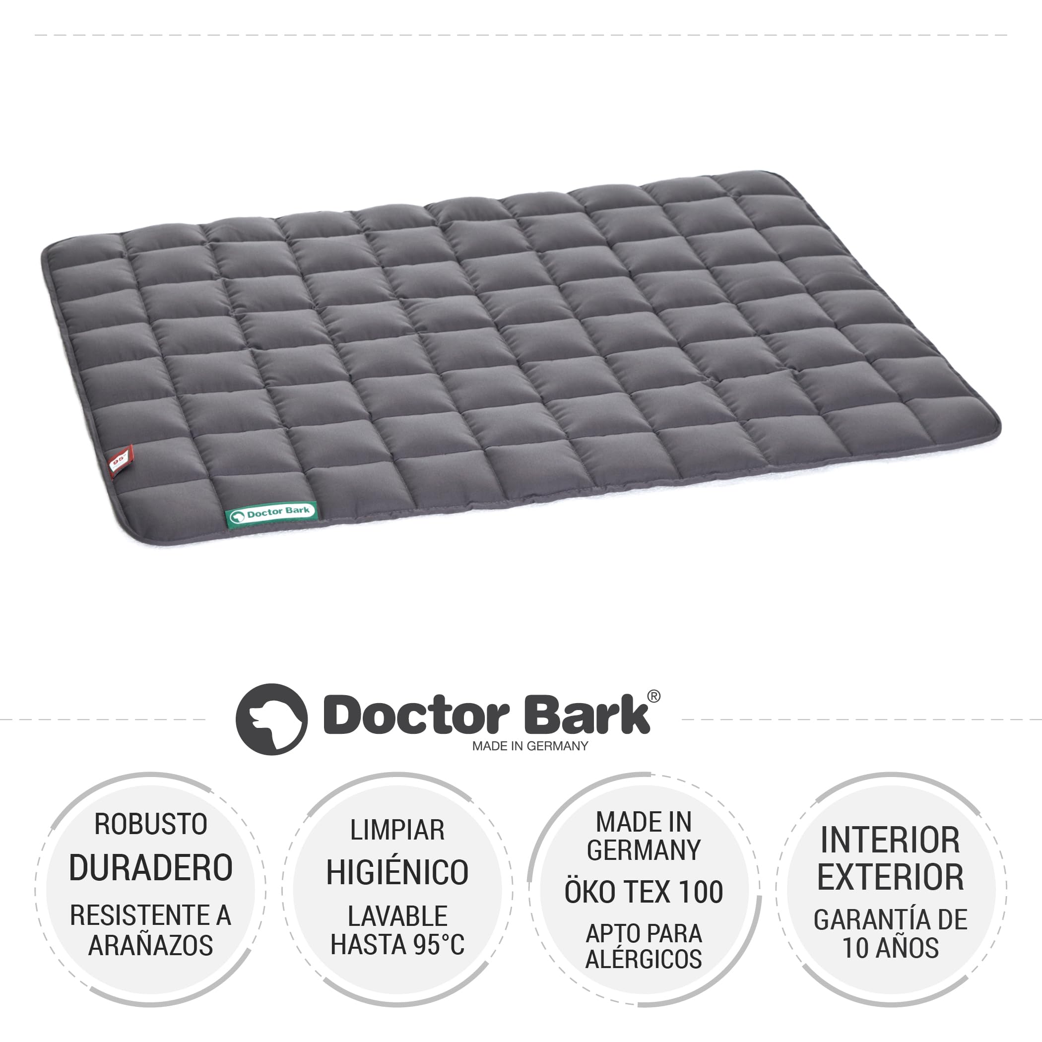 Doctor Bark Manta para Perros - Suave e hipoalergénica, Resistente a los arañazos y Duradera, Lavable a 95°C - Disponible en Diferentes tamaños y Colores(L, Gris)
