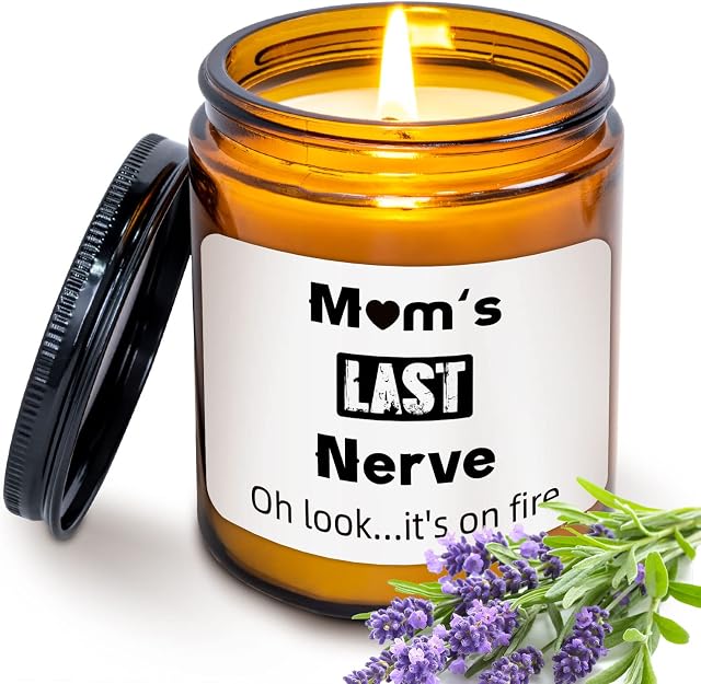 Mothers Day Gifts for Mum from Daughter Son, Mum's Last Nerve Candle for Best Mum Gift, New Mum Gifts, Ideal Funny Candle Birthday Gifts Mother's Day Presents for Mum, Mother Scented Candles 7Oz