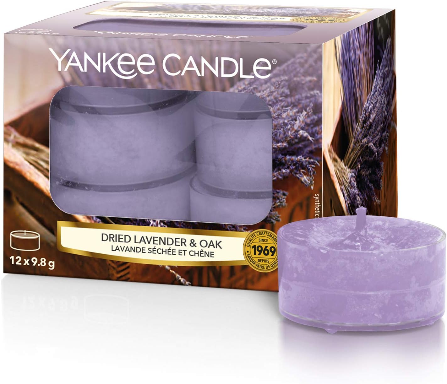 Yankee Candle Scented Tea Light, Dried Lavender and Oak