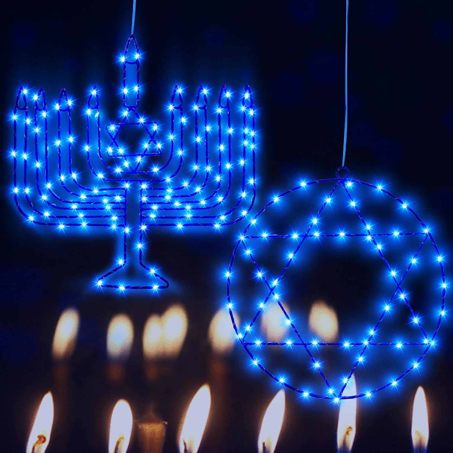 Hanukkah projection lights