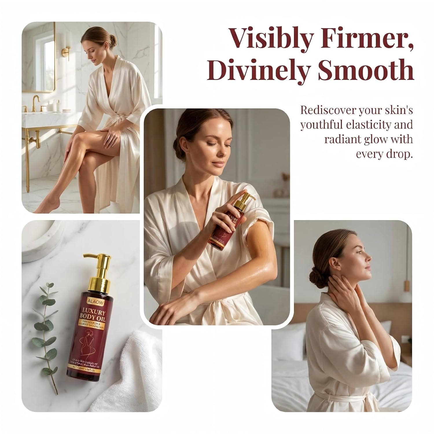Firming Body Oil with Plant extracts enriched with Vitamin E and Rosehip Extract, suitable for all body skin. Firming care to enhance skin elasticity.120ML- 2PCS