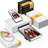 Liene M100 4x6'' Photo Printer Bundle (180 pcs +5 Ink Cartridges), Wi-Fi Picture Printer for iPhone, Android, Smartphone, Computer, Dye-Sublimation, Portable for Home Use