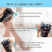 Vista 6 de 3 rodillos de repuesto extra gruesos para pies eléctricos removedor de callos V-601, cabezales de repuesto para cuidado de pies, paquete