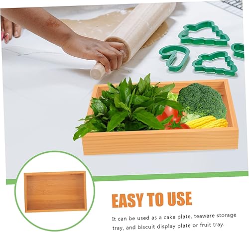 Miniatura 9 de ABOOFAN Bandeja de almacenamiento de madera rectangular para desayuno, organizador de cubiertos para organizador de cajones, organizador de cajones