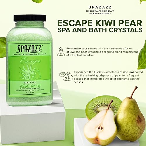 Miniatura 3 de Spazazz 7369C Cristales de spa y baño, pera kiwi, 22 onzas