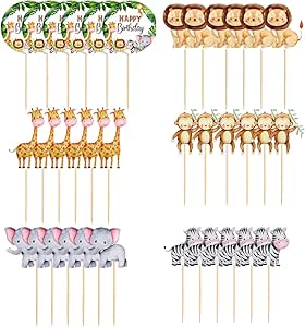 Decorazioni Per Torta Animali Safari – 20 Pezzi, Cake Topper Giungla, Per Compleanni Bambini