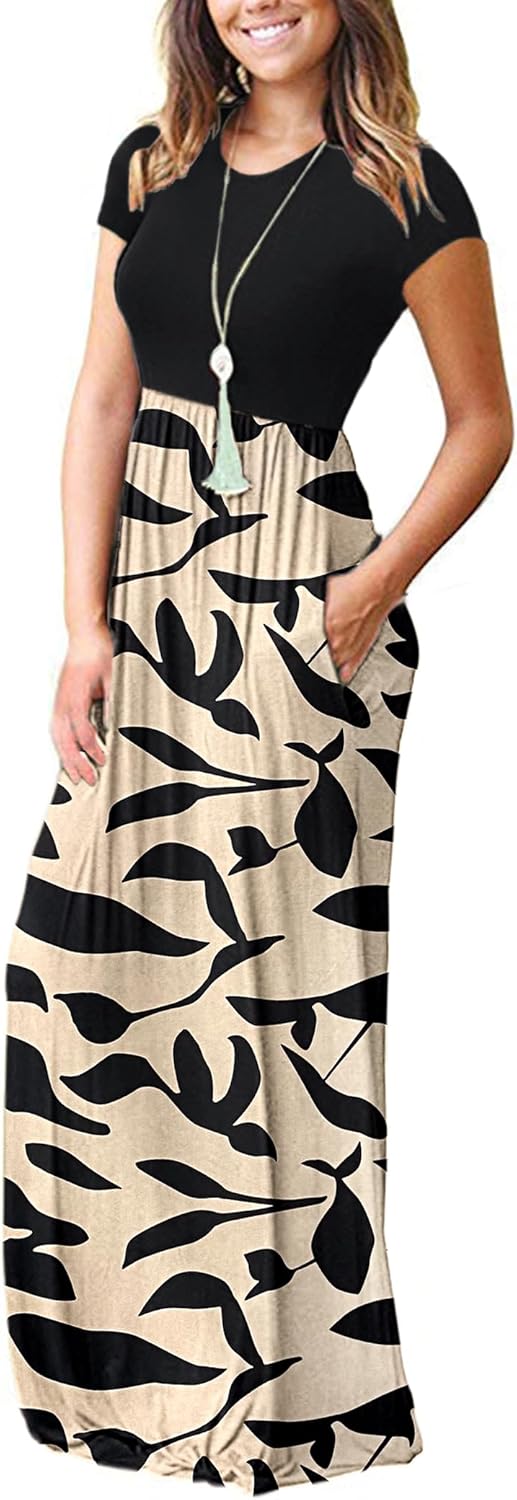 AUSELILY Women's Classic Short Sleeve Loose Plain Casual Long Maxi Dresses for Women 2026 - Image 2