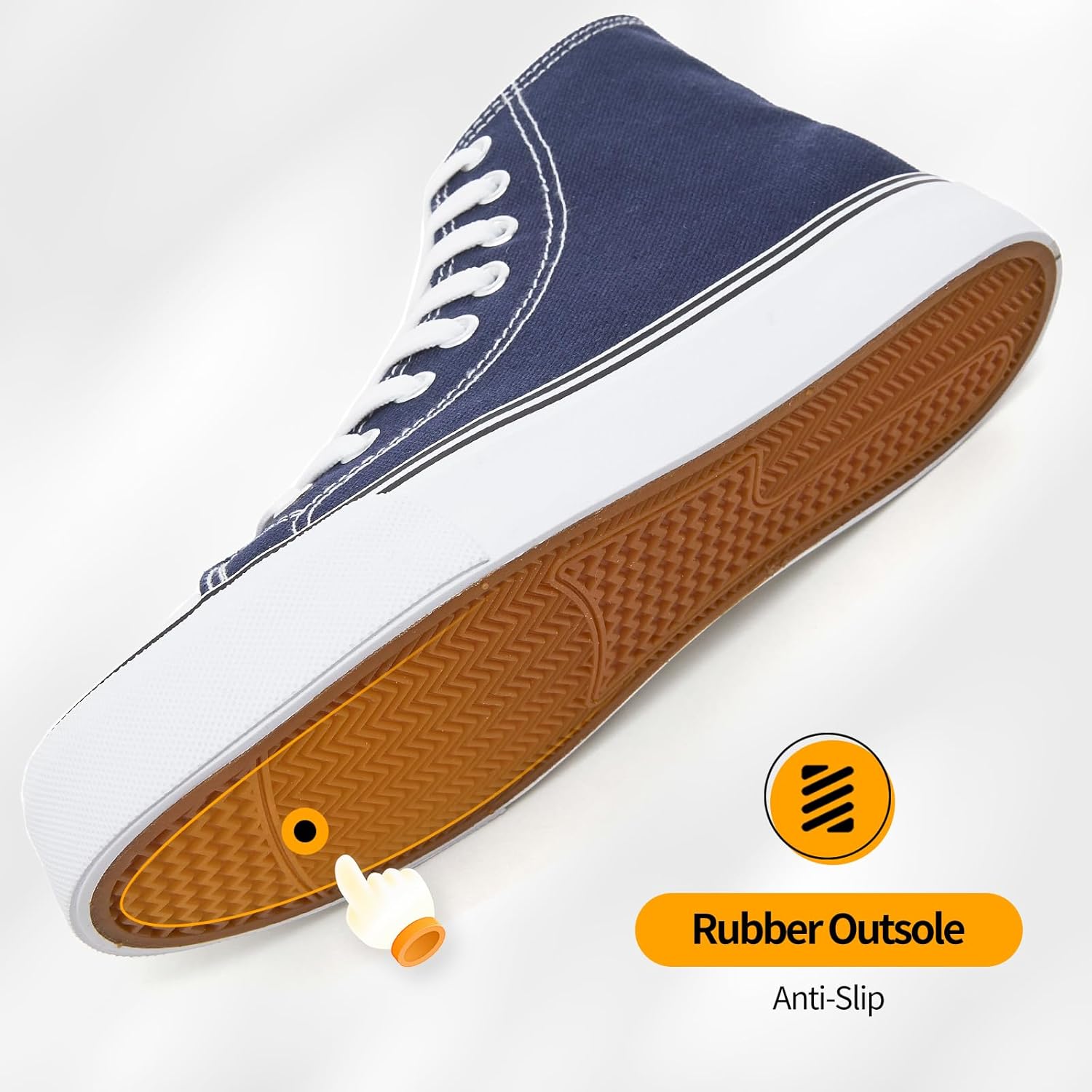 ZGR Womens High Top Canvas Sneakers,Lace-up Canvas Shoes,Casual Tennis Walking Shoes - Image 6