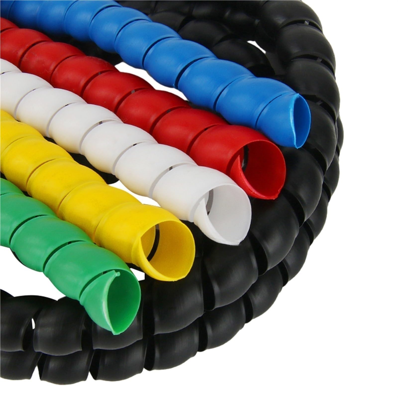 Organizador de Cables con Funda en Espiral Flexible 35 mm | Para cables y mangueras(Black,5 Meters)