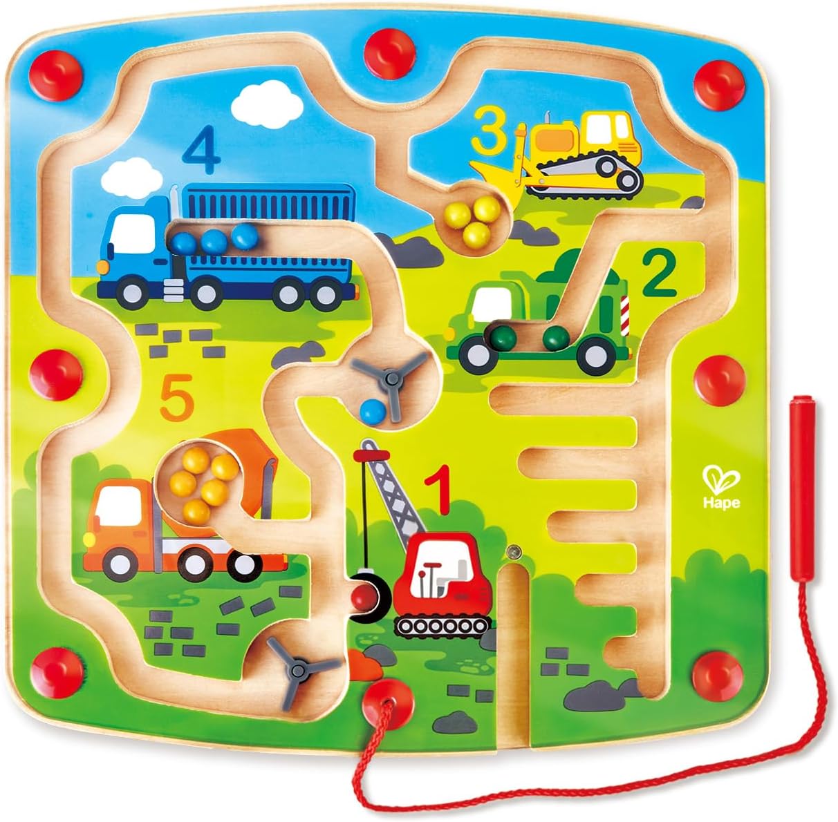 Hape Wooden Construction & Number Magnetic Maze