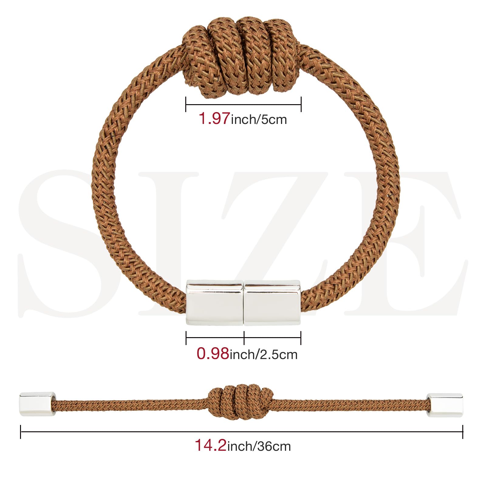Pretty Jolly 2 Pack Mini Magnetic Curtain Tiebacks Modern Simple Style Drape Tie Backs Elegant Hand Weave Rope Knot Decorative Curtain Holdbacks for Home & Office Window Drapery (Khaki) - Image 4
