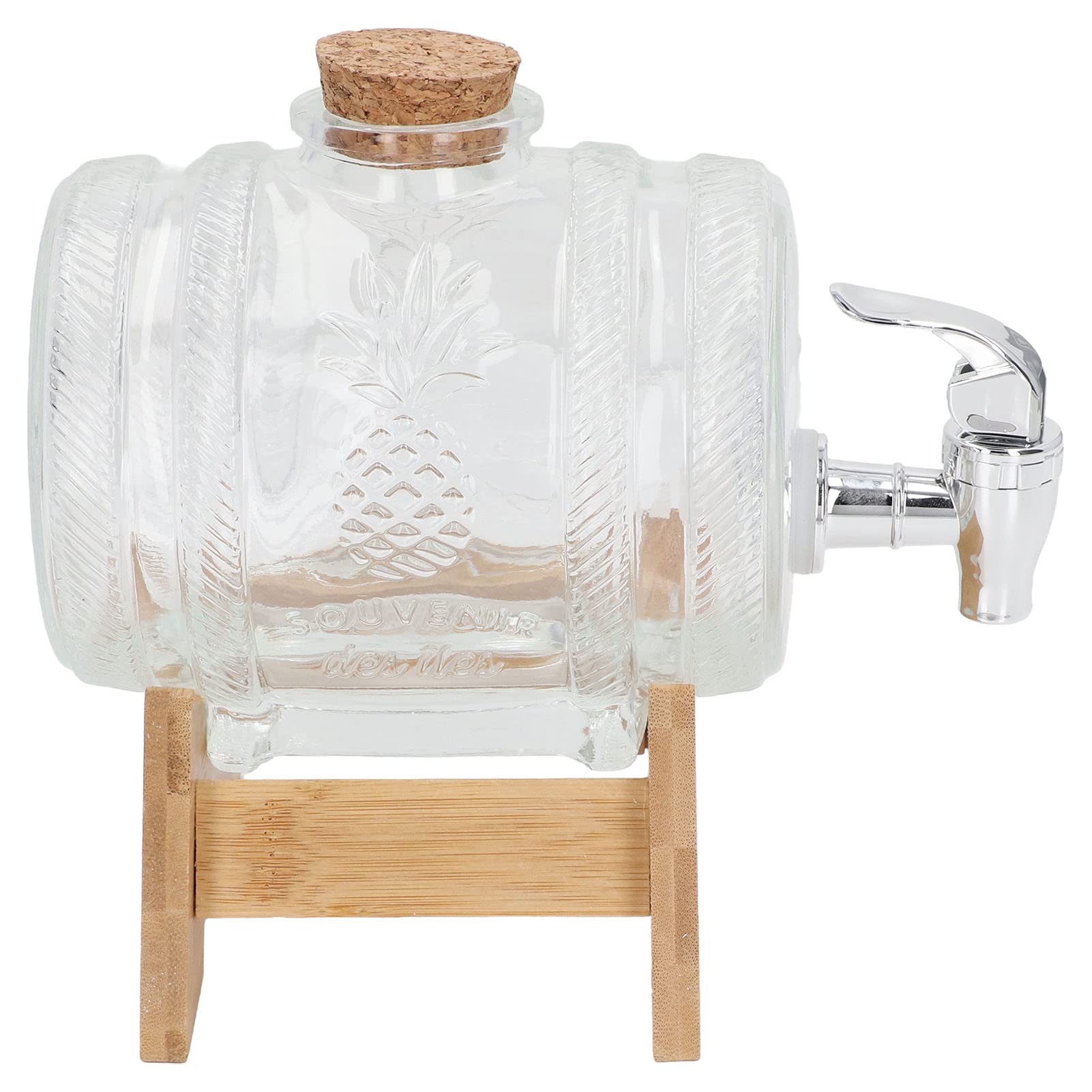 Distributeur de boissons RYSH en verre, fût de boisson refermable et réutilisable avec bouchon de liège pour jus de fruits