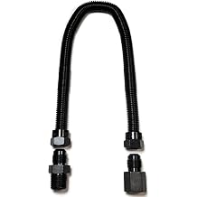 Midwest Hearth Whistle Free Gas Flex Line for Fire Pit and Fireplace - Black Coated Stainless Steel 18" Long