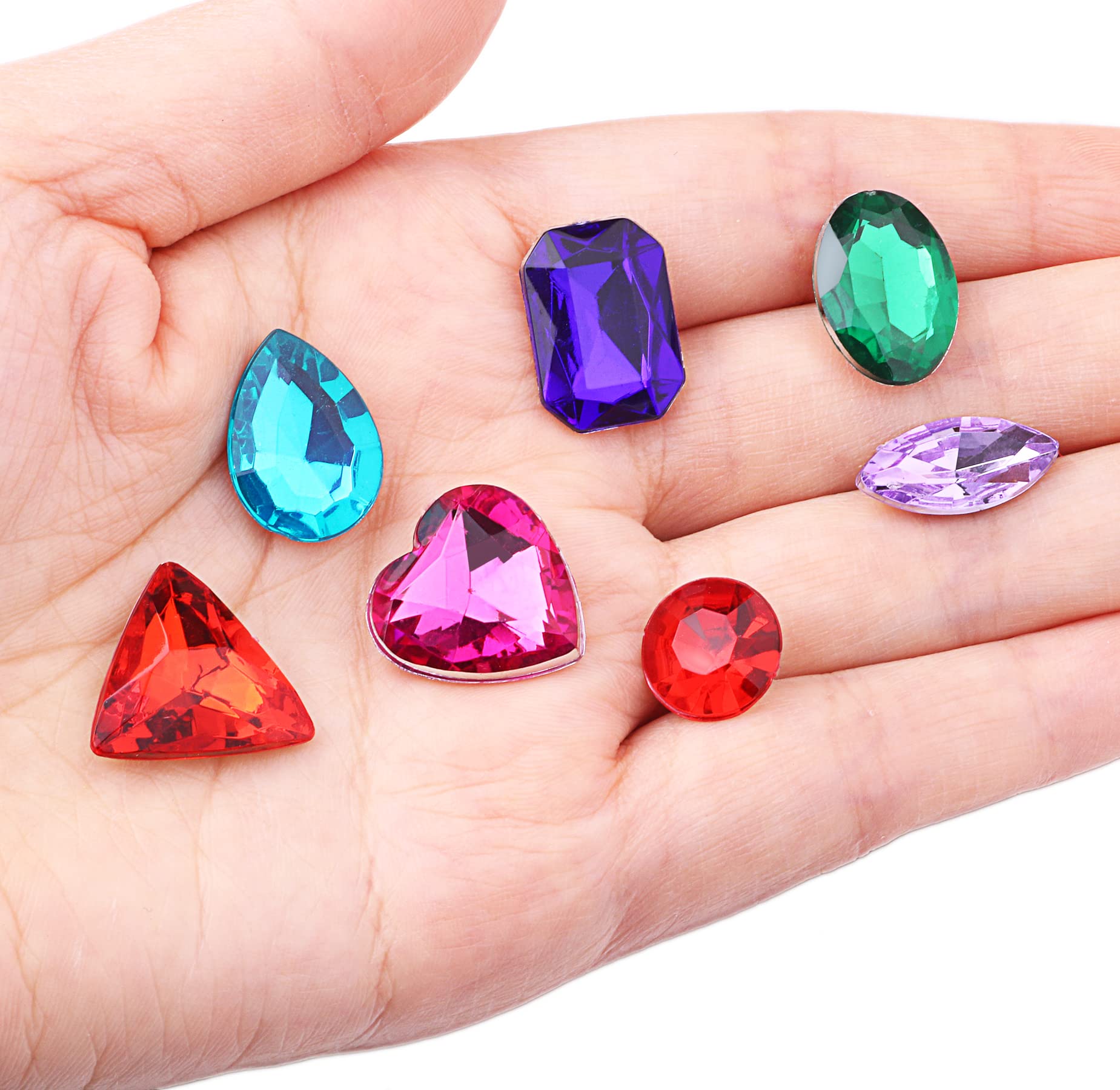 20 Piedras Brillantes Acrílicas Ovaladas Para Manualidades - 20x30mm - Varios Colores - Ideal Para Decoración