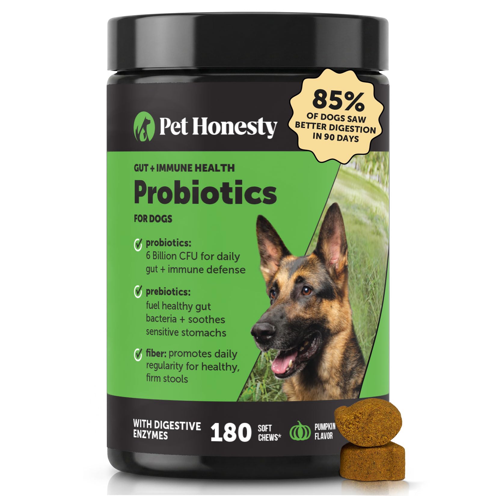 Pet Honesty Dog Probiotics Chews for Gut & Digestive Health, 90ct, Pumpkin — Amazon image 11