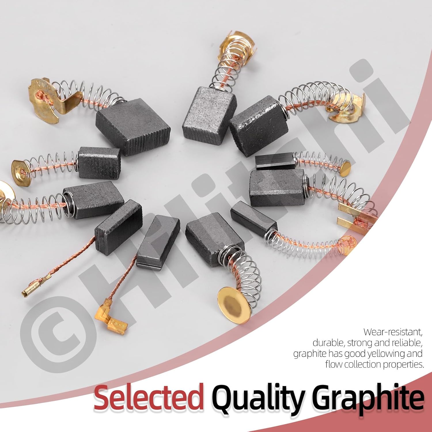 Hilitchi 69Pcs 23 Sizes Electric Motor Carbon Brushes Graphite Carbon Brush Replacement Repair Tool Set Carbon Motor Brushes for Replacement Repair Power Tool Part