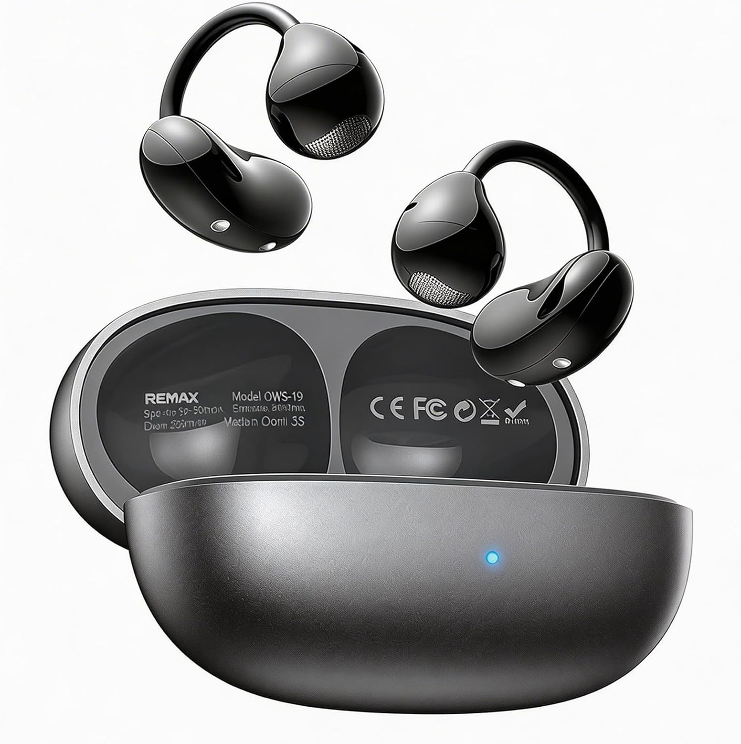 2026 Open Ear Clip on Earbuds for Running & Gym, Wireless Bluetooth 6.0 Wireless Clip On Earbuds with 80 Hours Charging Case, Sport Earphones Built-in Mic IPX5 Waterproof for Outdoor Fitness