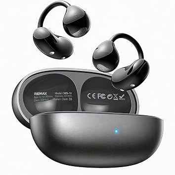 2026 Open Ear Clip on Earbuds for Running & Gym, Wireless Bluetooth 6.0 Wireless Clip On Earbuds with 80 Hours Charging Case, Sport Earphones Built-in Mic IPX5 Waterproof for Outdoor Fitness