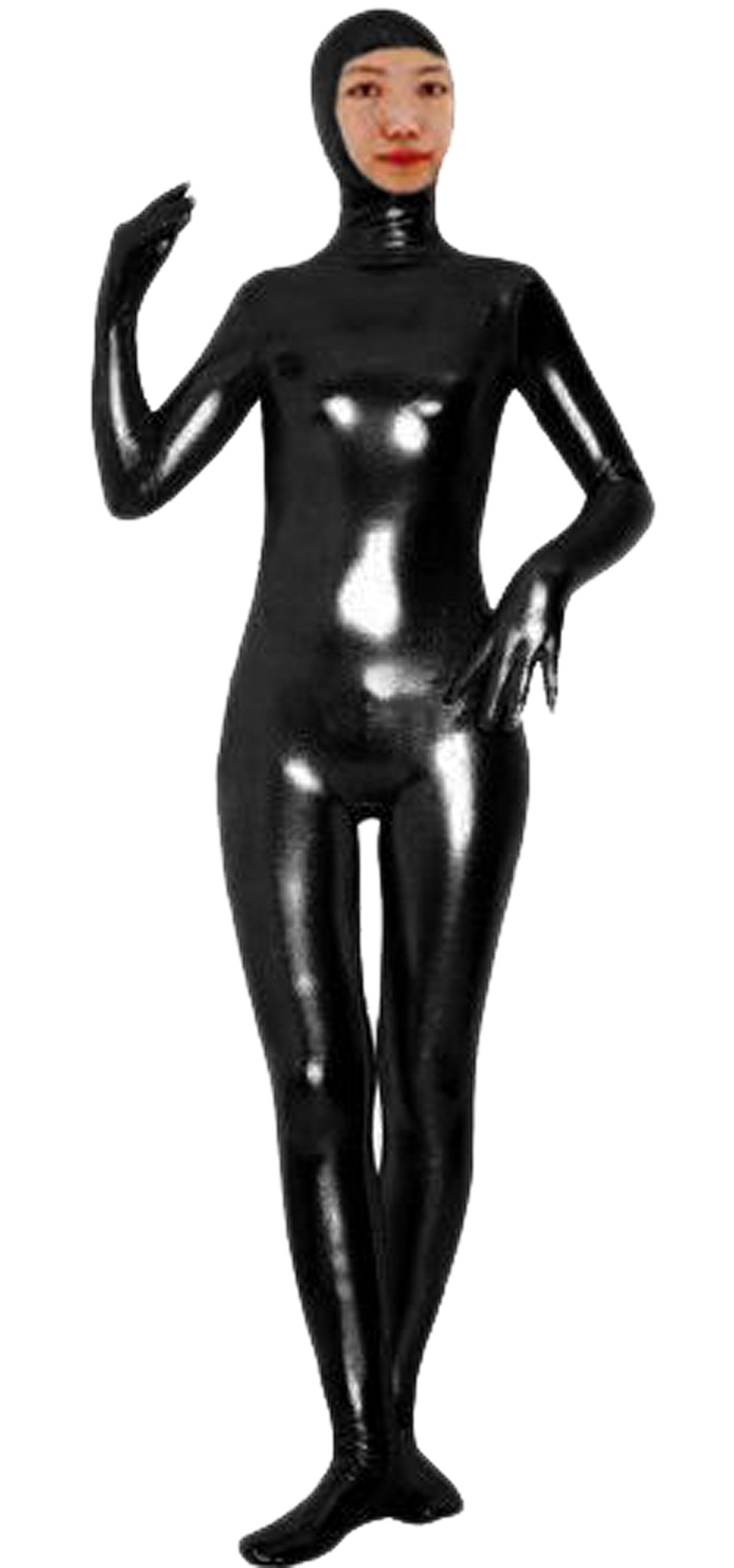 VSVOShiny Spandex Open Face Full Bodysuit Zentai Suit for Adults and Children