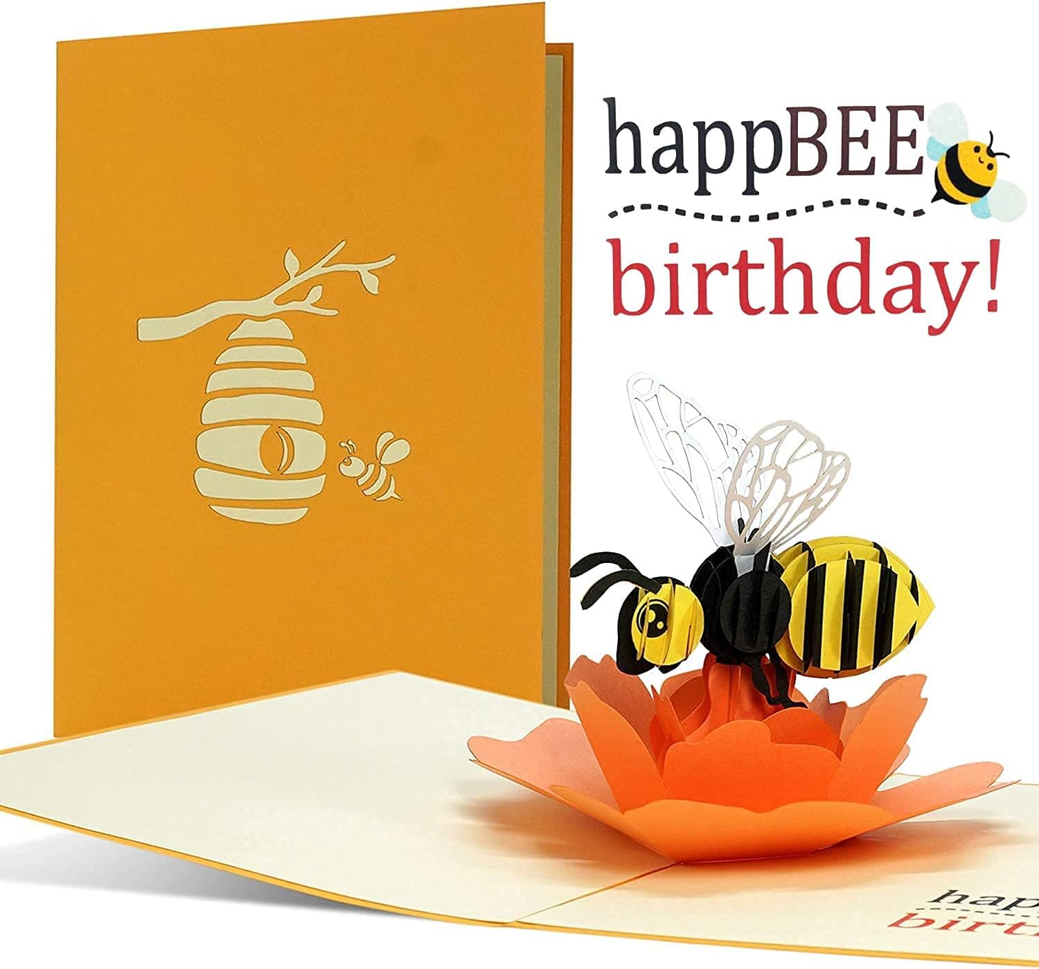 Diese-Klappkarten Birthday Card HappBEE Birthday | Pop up Happ Birthday Card featuring a 3D Bee on a Flower | Funny Bee Hive Greeting Card or Birthday Gift Voucher, G27 - Image 7