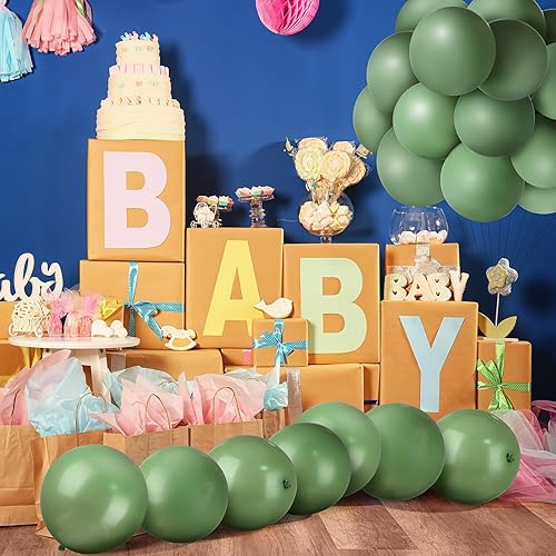 Miniatura 6 de Jenaai 20 globos grandes de 24 pulgadas de color verde salvia, globos gigantes de látex de eucalipto grandes para bodas, baby shower, bodas,