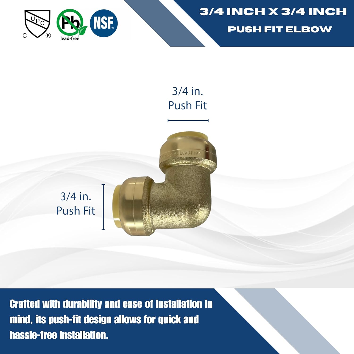 XFITTING 3/4 in Push Fit Elbow, 10 Pieces