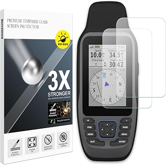 Anti Glare Tempered Glass Screen Protector for Garmin GPSMAP 79s 79sc marine GPS navigator 3" Display Anti Fingerprint 9H+ Hardness with Aluminum Reinforcement [2 Pack] Matte
