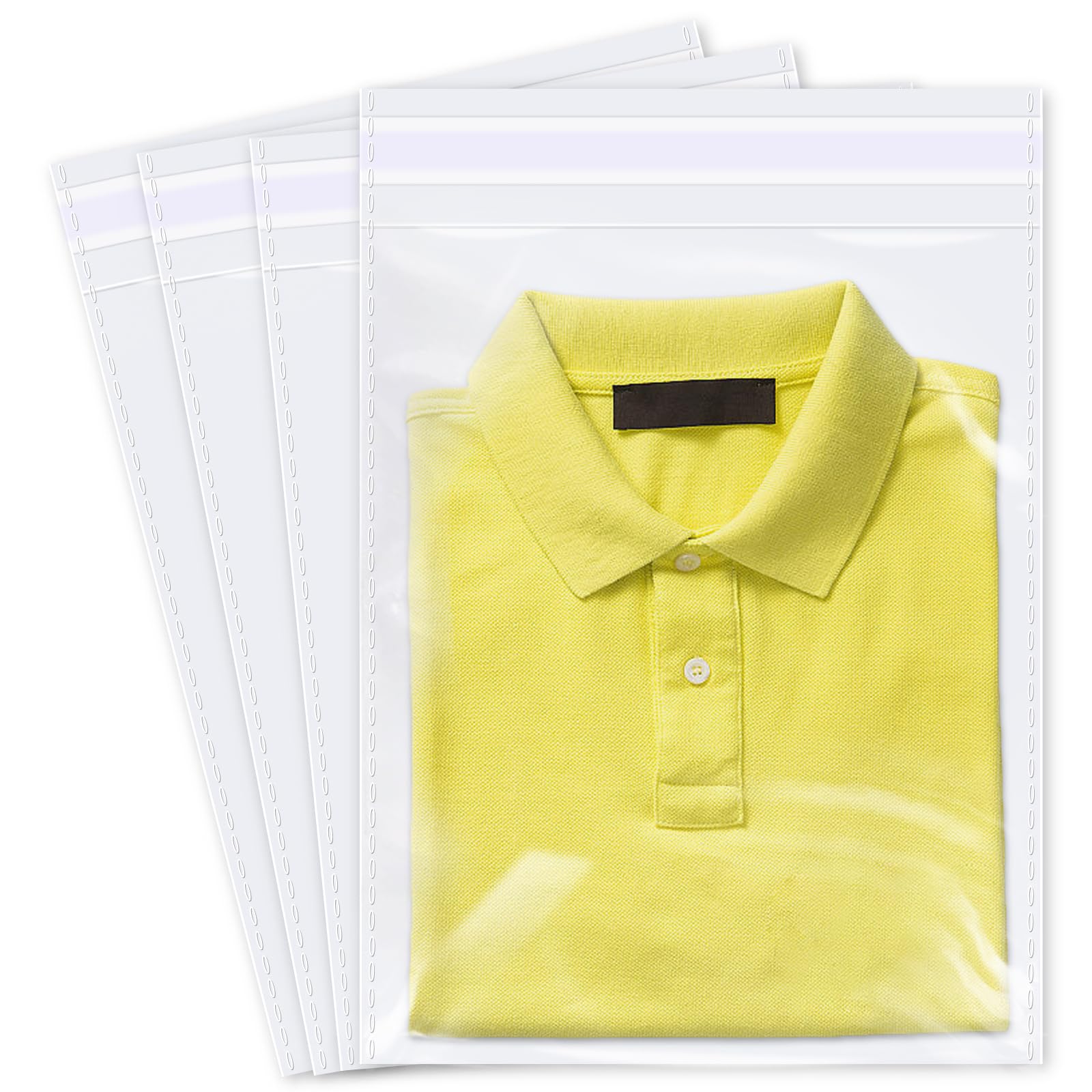 iMailer - 100 Pcs - 10" x 13" Clear Plastic Cellophane Bags - Resealable Self Sealing Cello Poly Bags for Prints, Photos, Documents, Clothing, T-Shirt