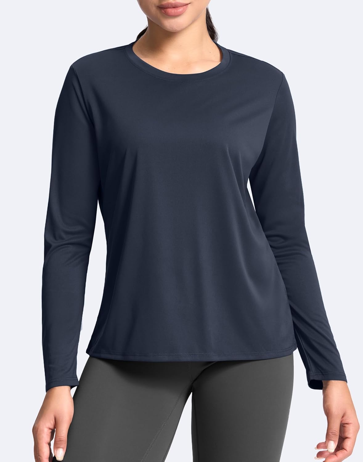 SANTINY Women's Lightweight Long Sleeve Workout Tops Split Back Gym Running Hiking Athletic Shirt Quick Dry UPF 50+ Sun Shirt - Image 2