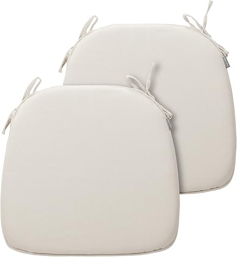 Magpie Fabrics Juego de 2 cojines para sillas de exteriores e interiores de 17 x 16 x 2 pulgadas con lazos, impermeables, para todo tipo de clima,