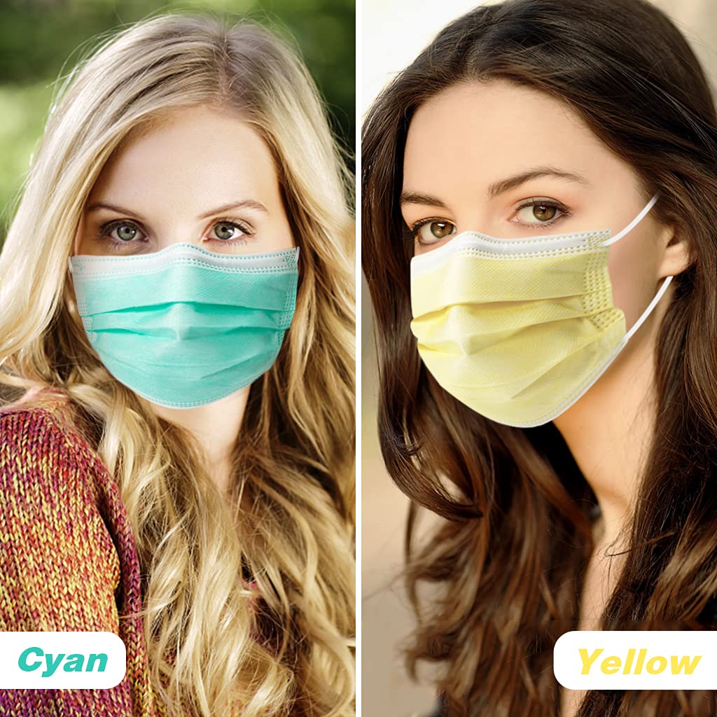 KIMARS Multicolor Disposable Face Masks 50 Pack, Face Mask Suitable For Adults And Teens