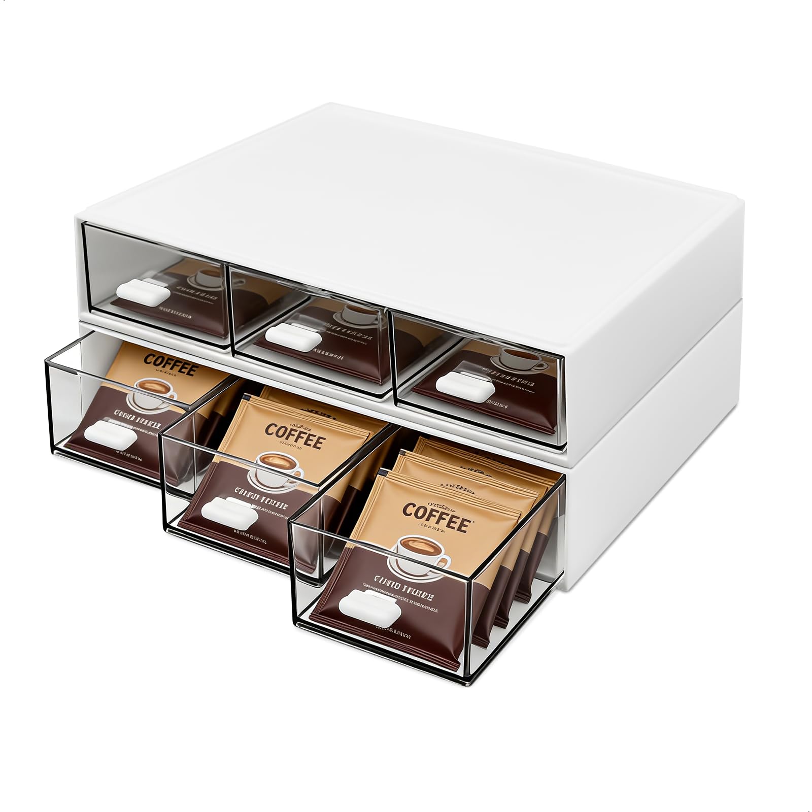 tee aufbewahrung design Teebeutel Aufbewahrung, Organizer und Tee mit Schubladen- Design, Weiße Plastik Aufbewahrungsbox für Tee Kaffee Zuckersticks, 21x14x5,8cm 2er Set Küche, Haushalt & Wohnen Materialien:Walnuss Wandregal für Yogamatten und badeværelse
