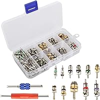 ROSYPIXEL 102Pcs R134a R12 A/C HVAC Schrader Valve Core Remover Tool Kit - Dual Head Wrenches & Durable Cores