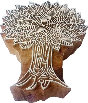 Paper Wood Stamp Large Leafy Tree Design Big Printing Block