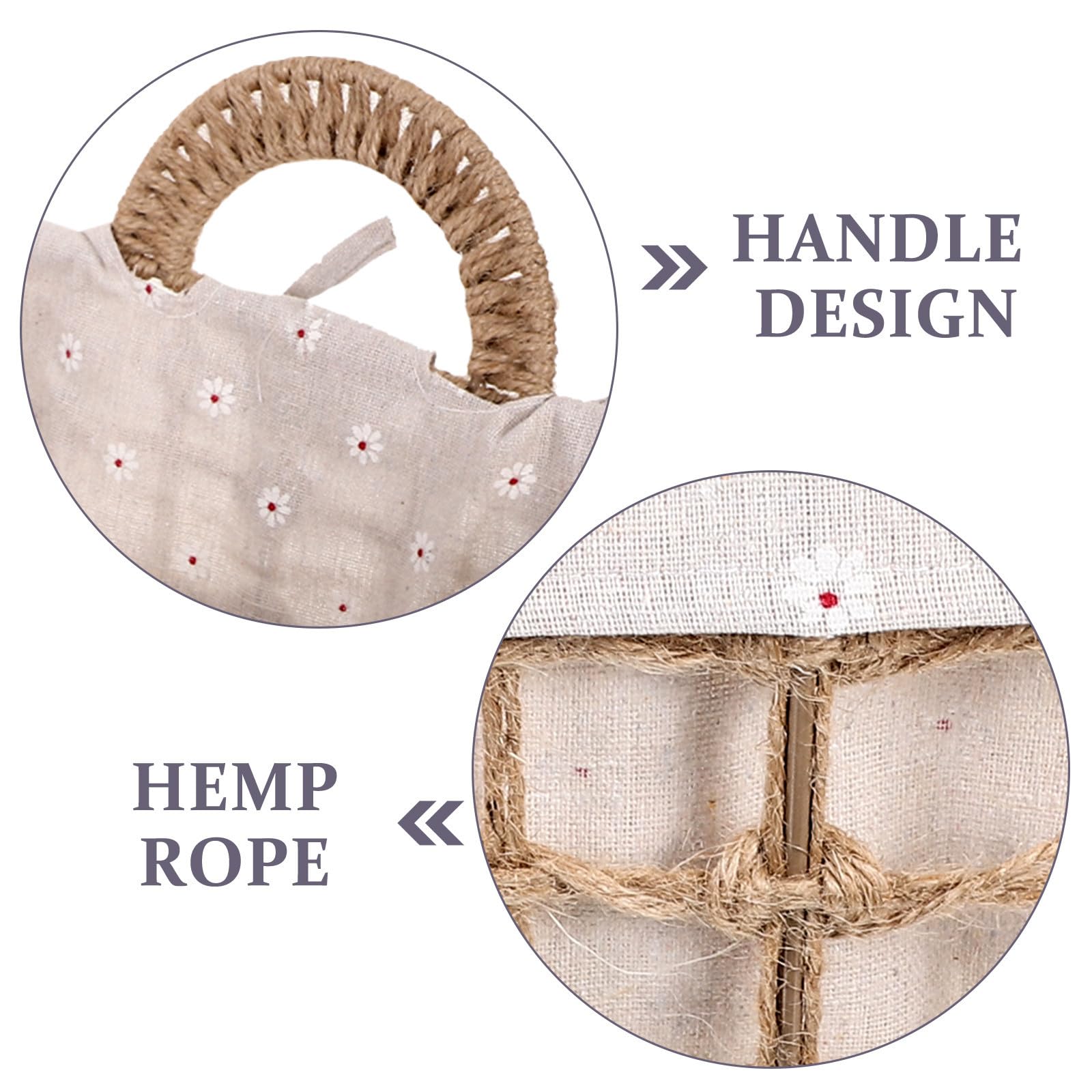 Cesta Tejida para Almacenamiento Doble Asa de Cuerda, Revestimiento de Tela y Tamaño Pequeño, Organizador Multiusos para Oficina, Cocina y Hogar