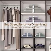 Vista 3 de Bandas organizadoras de sábanas, organizadores de sábanas para organizar, organizador de almacenamiento de sábanas elásticas para armario de lino